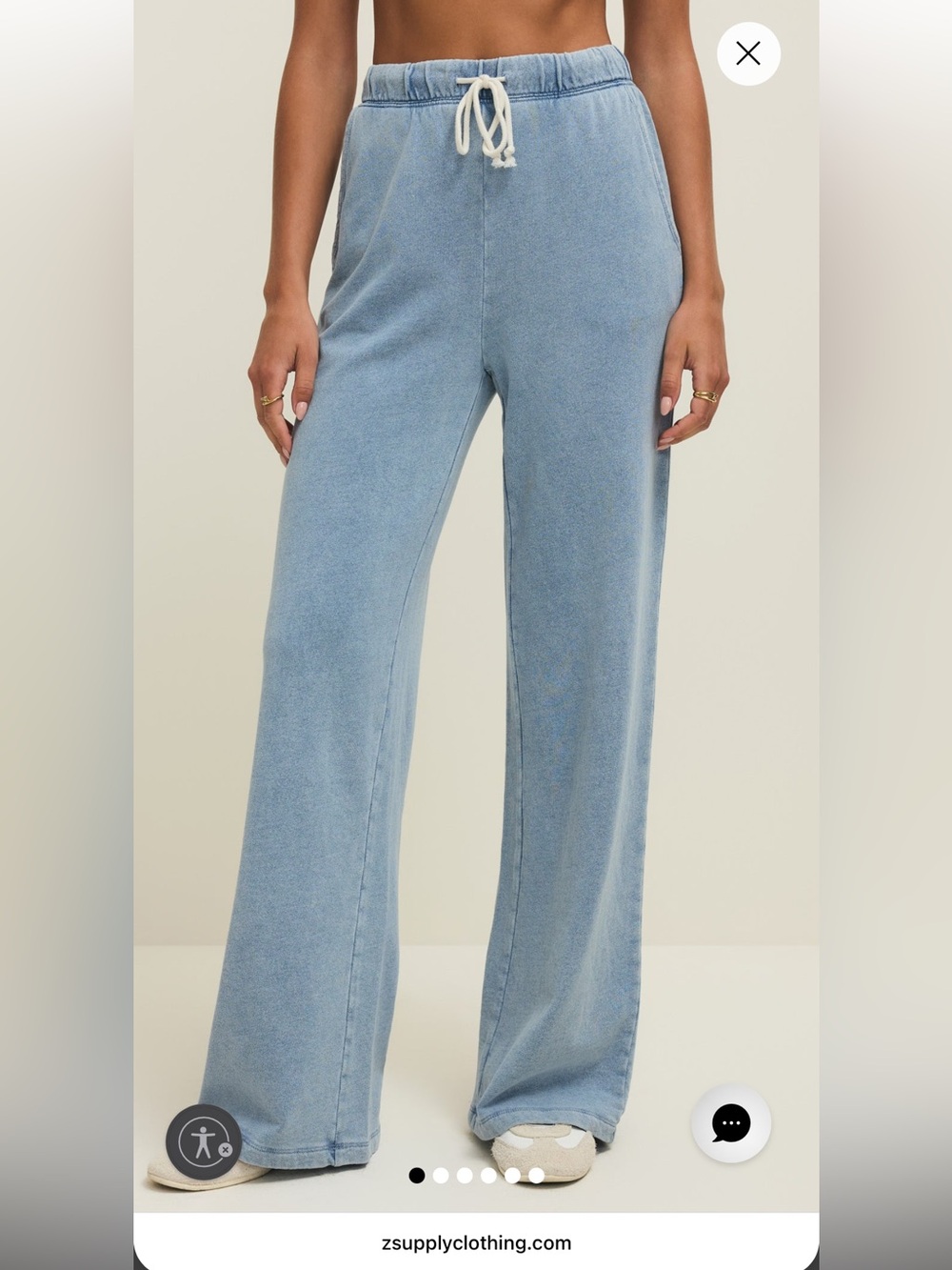 NWT Z Supply Hunter Knit Denim Pants in Ocean Air Indigo